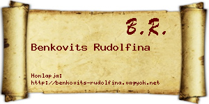 Benkovits Rudolfina névjegykártya